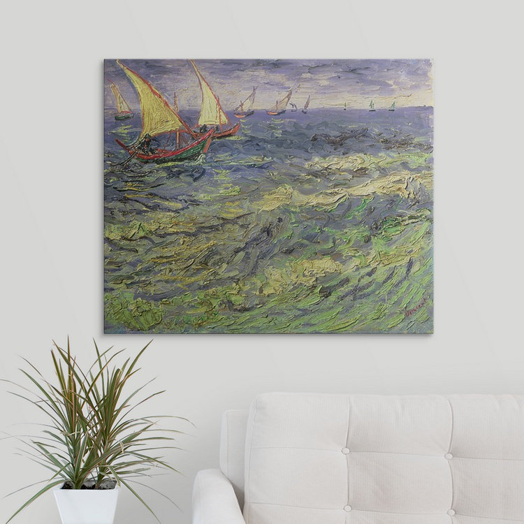 «Seascape at Saintes Maries (Vue de la Méditerranée) 1888» par Vincent Van Gogh, reproduction d'art, Toile
