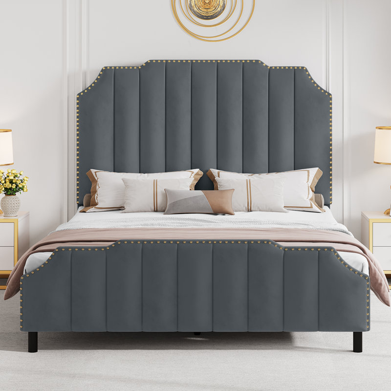 Upholstered Platform Bed, King