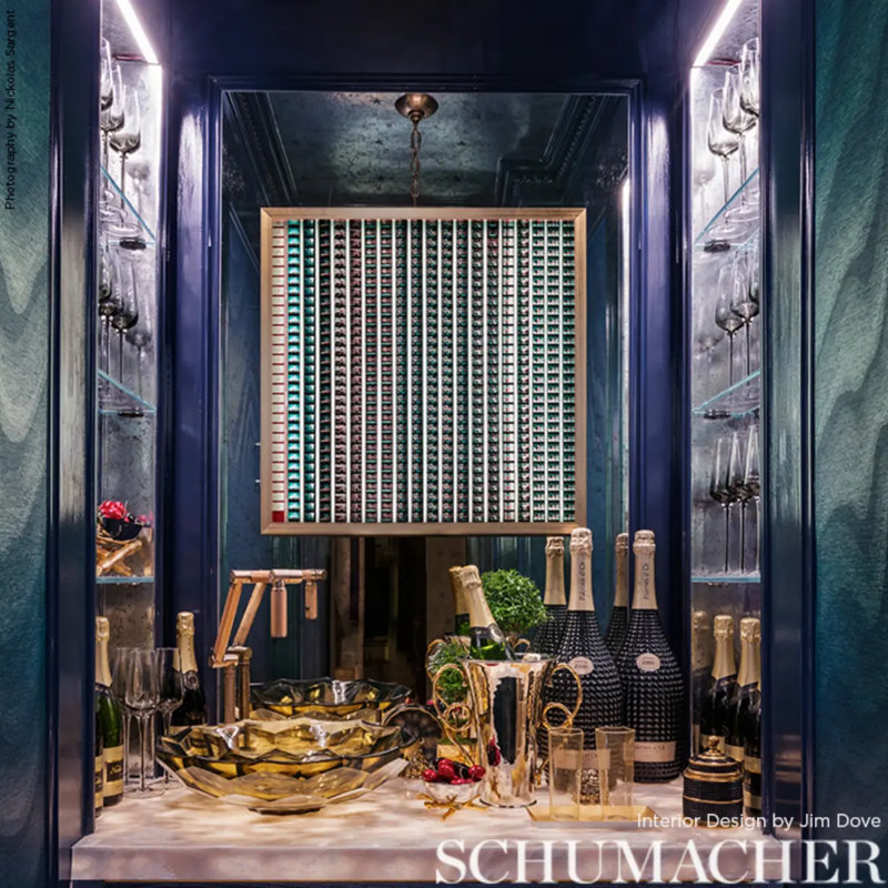 Claridge Wallpaper, Indigo