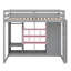 Lit mezzanine simple avec garde-robe intégrée, tablettes, armoire et marches-1548812080