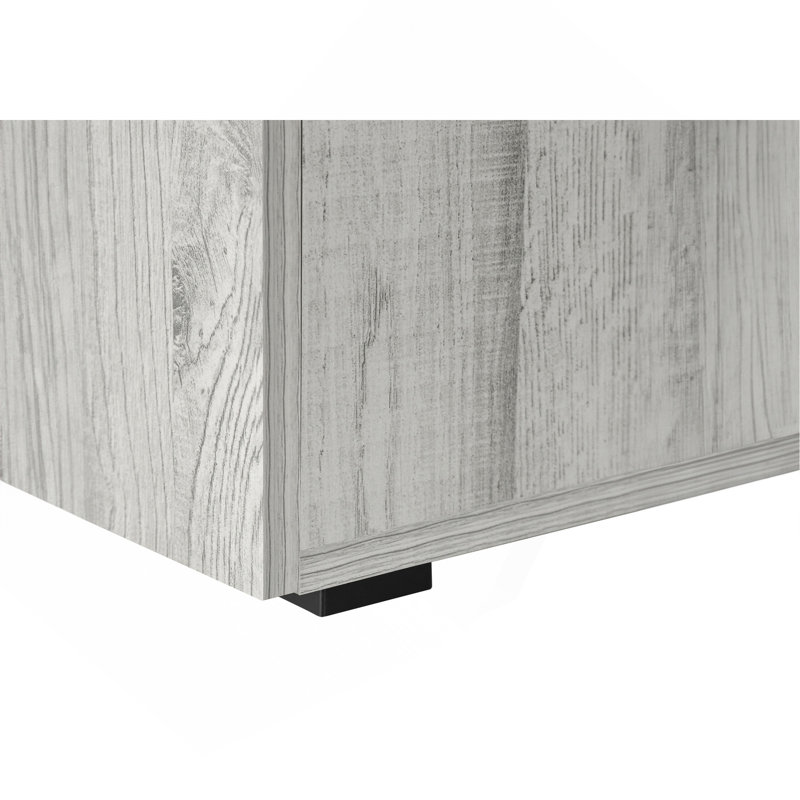 Bureau d'ordinateur, bureau personnel, ordinateur portable, installation à gauche, à droite, tiroirs de rangement, L 48 po, bureau, stratifié gris, métal noir, contemporain, moderne