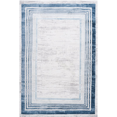 Loom & 5X7 Area Rug - Blue//, Stain , Non-Shedding For Dining Room, Dorm Study Non-Shedding, Living Entryway, Home Office