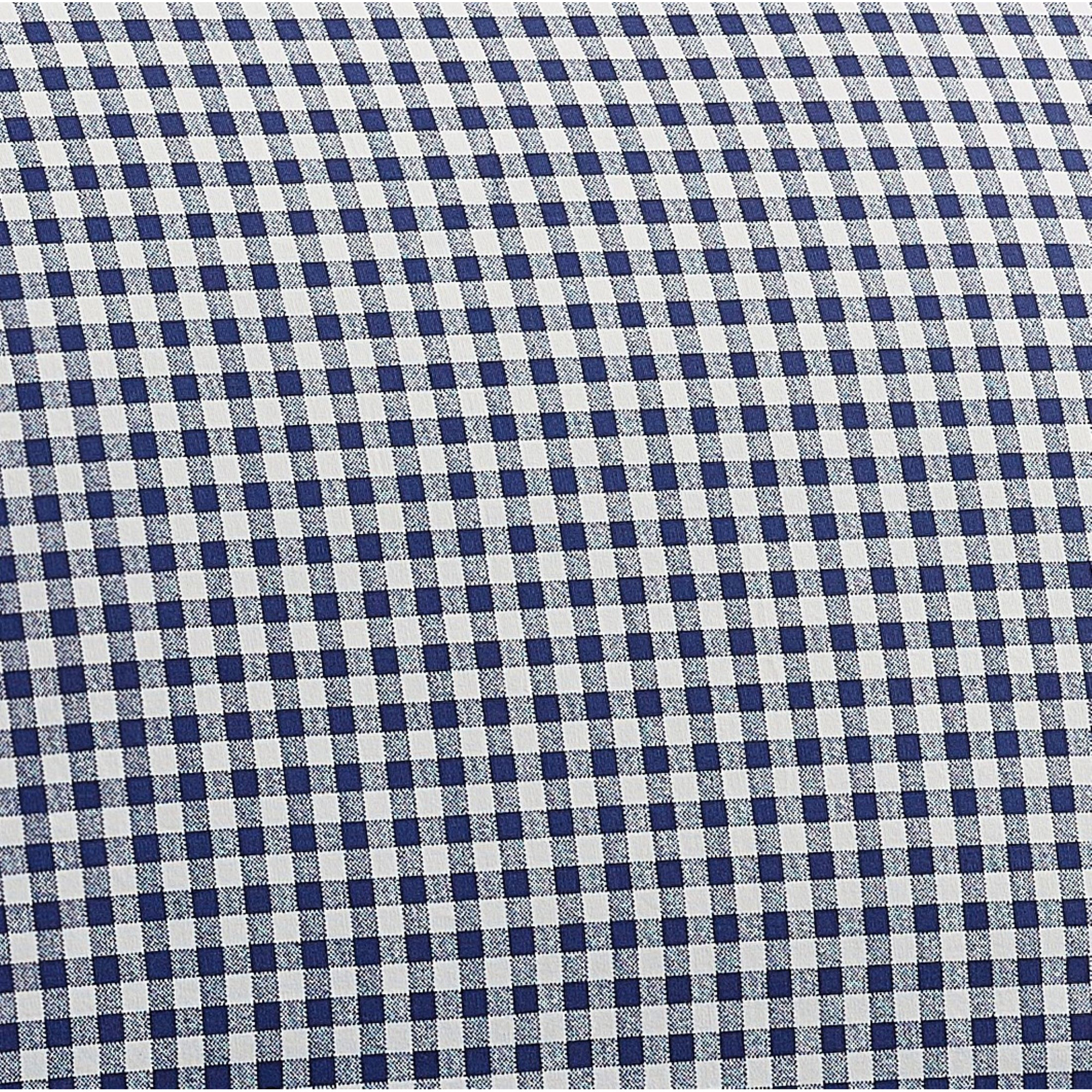 Gingham 250 Thread Count Plaid 100% Cotton Percale Sheet Set, Navy, Queen Sheet Set with 2 Standard Pillowcases