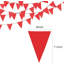 Bannière rouge uni - 30 drapeaux banderoles multicolores (8 x 11 pouces) - Fête d'anniversaire