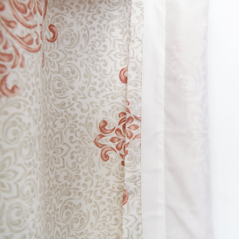 Semi Sheer Curtain Pair, Coral