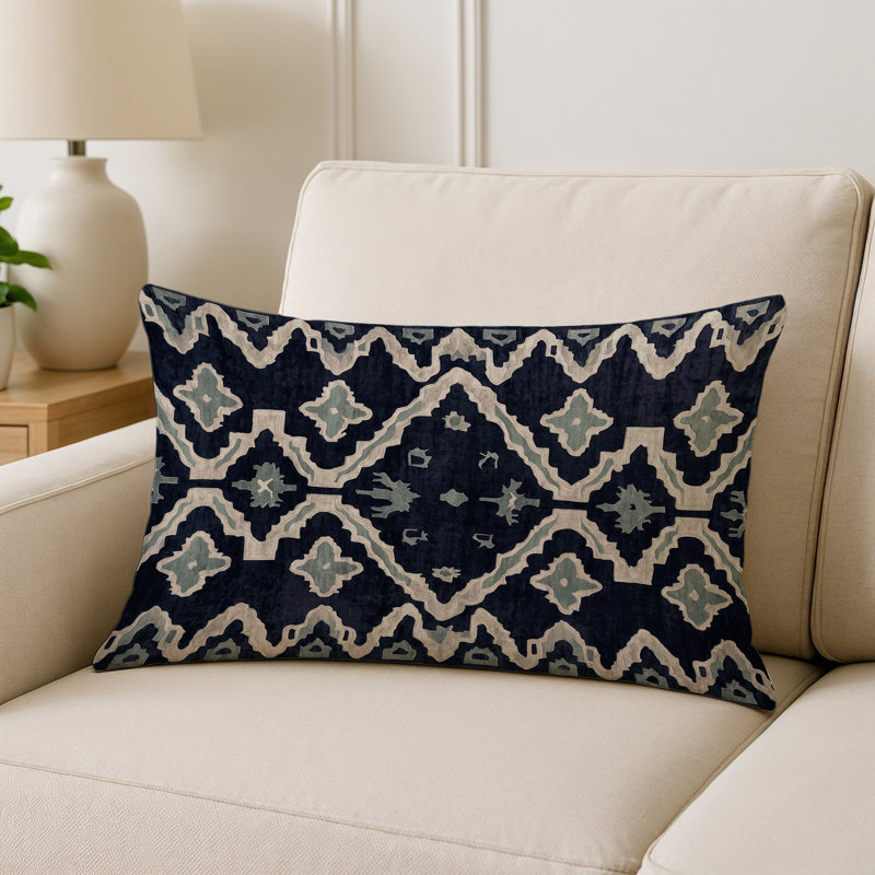 Coussin décoratif intérieur et extérieur Modern, Gris géométrique 54, Rectangle H 14 po x l 20 po