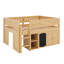 Lit mezzanine avec armoire de rangement et tableau noir-898266543