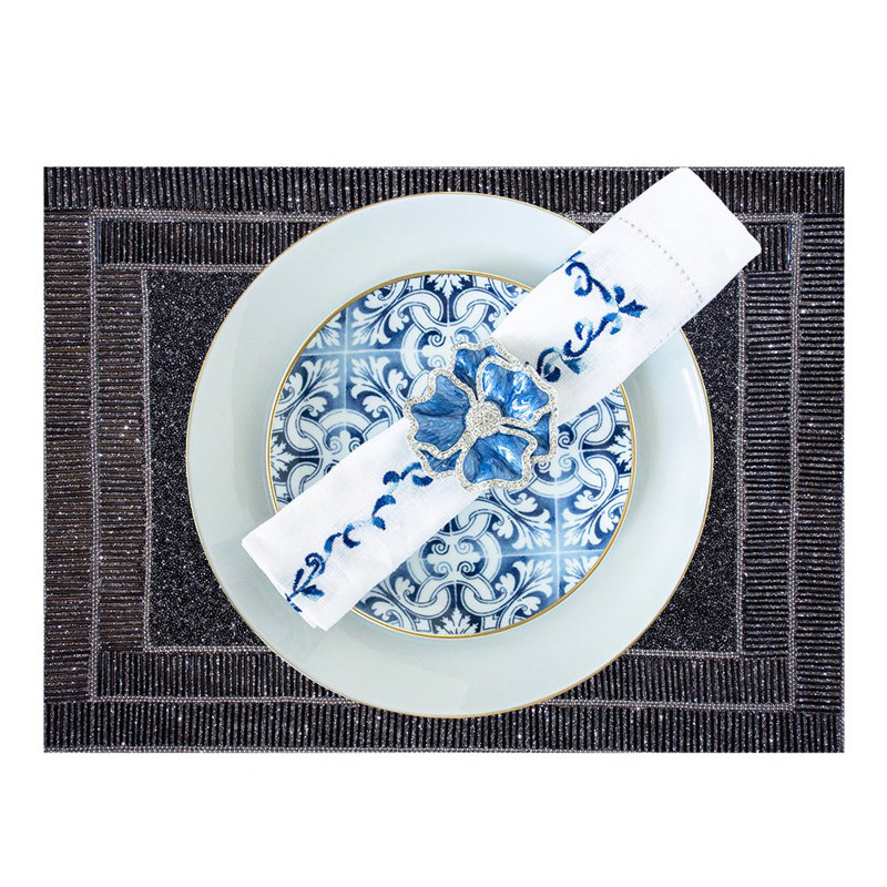Blue Rectangle Shine Placemats
