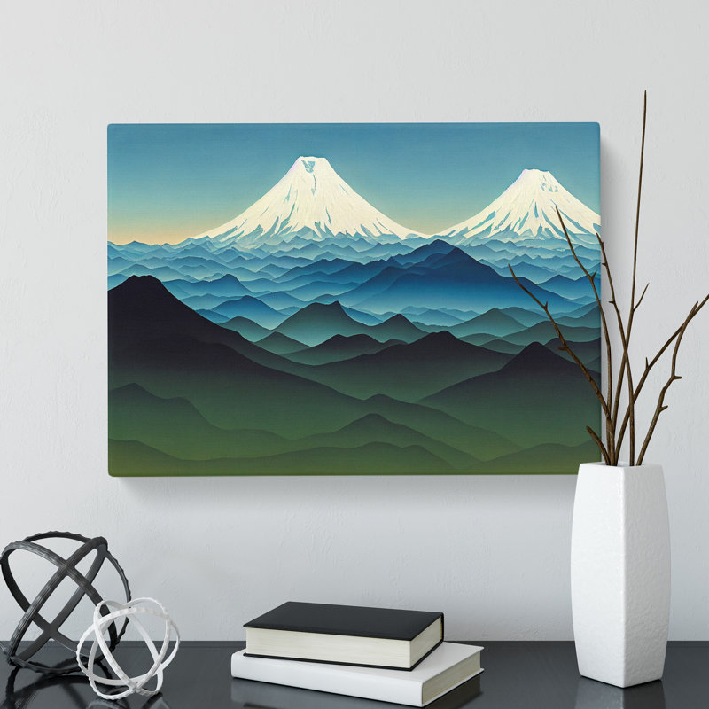 Enticing Japanese Mountains - Wrapped Canvas Print