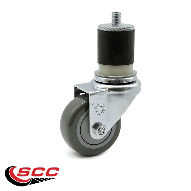 Polyurethane Expanding Caster, Gray
