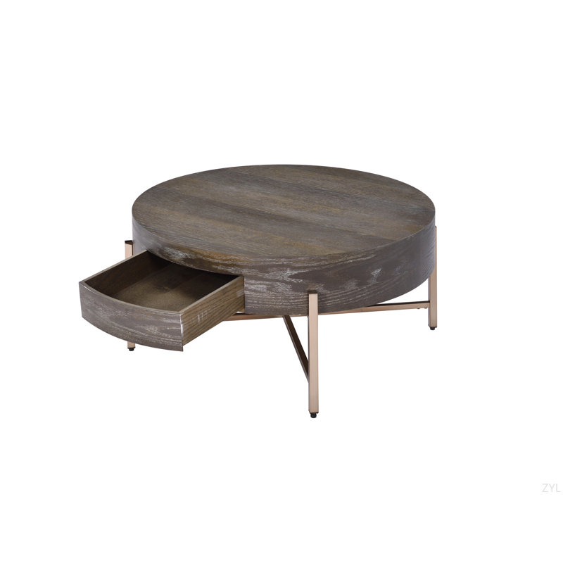 Light Brown & Champagne Finish Coffee Table