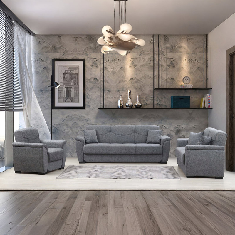 Fauteuil Everly, Mélange de polyester et de nylon gris foncé