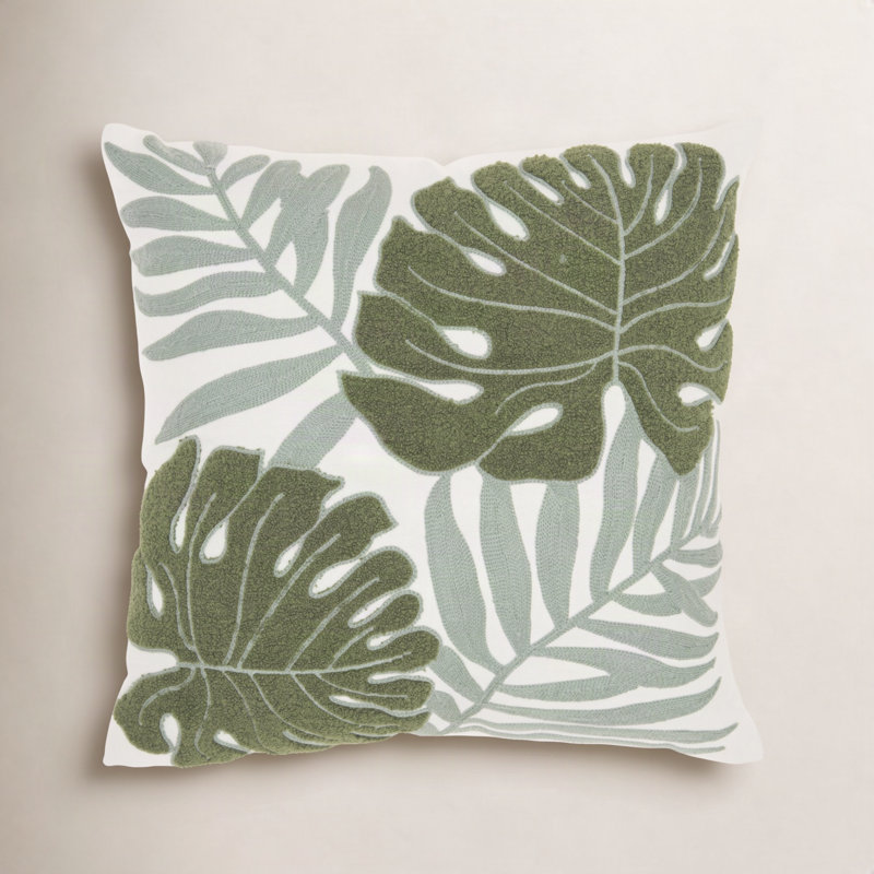 Elsa Square Pillow Cover & Insert, Green