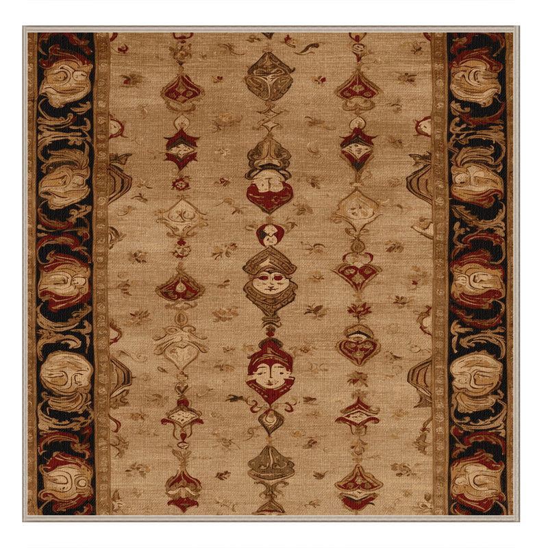 Tapis brun français lavable à la machine, Carré 3 pi