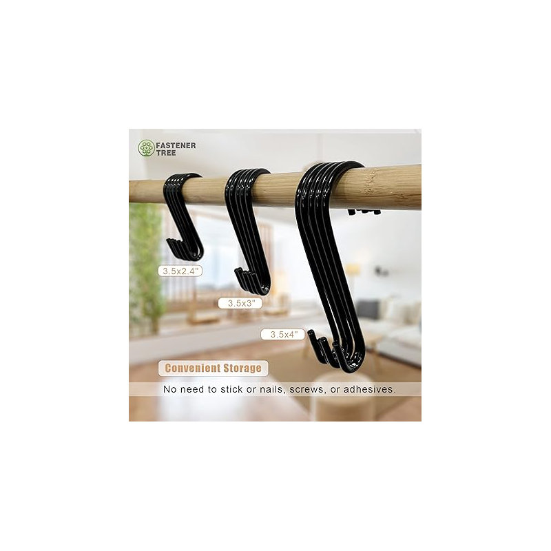 Crochets suspendus robustes, Noir