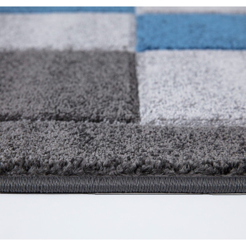 Ceryce Non-Slip Indoor Doormat, Grey/Blue