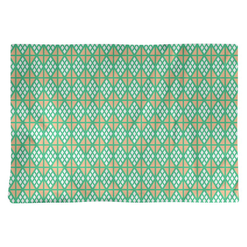 Napperon en coton 18 po Classic Diamonds, Vert / Orange