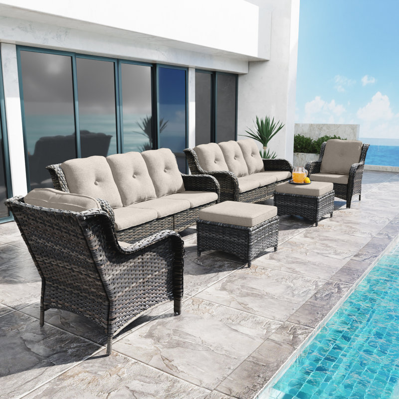 Anahit 10 - Person Outdoor Seating Group with Cushions, Beige