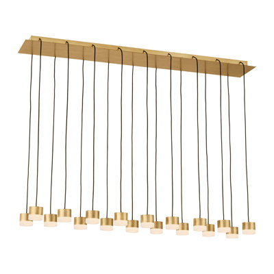 Sean Lavin Gable 18-light Chandelier in Hand Rubbed Antique Brass with Alabaster shade