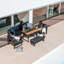 Cora 3 Seat Sofa Dining Set with Teak Table in Graphite