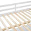 Lit mezzanine double en bois avec bureau en U, compartiments de rangement et miroir à trois volets, blanc