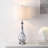 Darrius 27.5" Blue Glass Table Lamp with USB Type-C Ports and Built-in Outlet