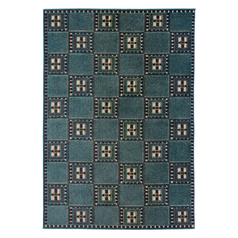  Tapis géométrique bleu Morrigan ALI09 (8 pi 6 po x 11 pi 6 po), Rectangle 11 pi 6 po x 8 pi 6 po
