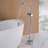 39" H 316 Stainless Steel Thermostatic Freestanding Tub Faucet With Hand Shower-121554505