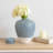 Modern Lidded Ceramic Table Vase Jar for Home Decor - Decorative Tall Flower Vase Accent for Consoles and Entryway Styling - Blue & White-1374433238