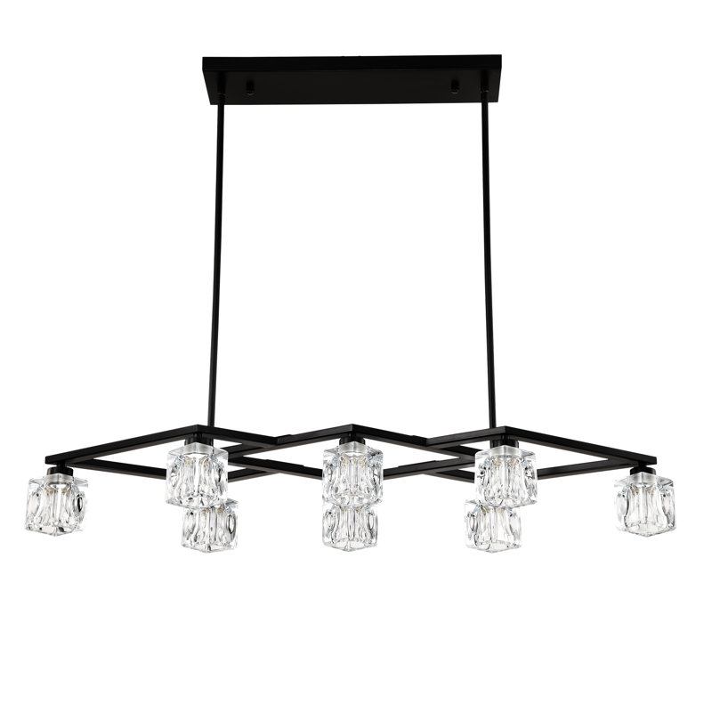Centre de table luxueux en cristal de luxe avec 8 lumières - or mat, Doré