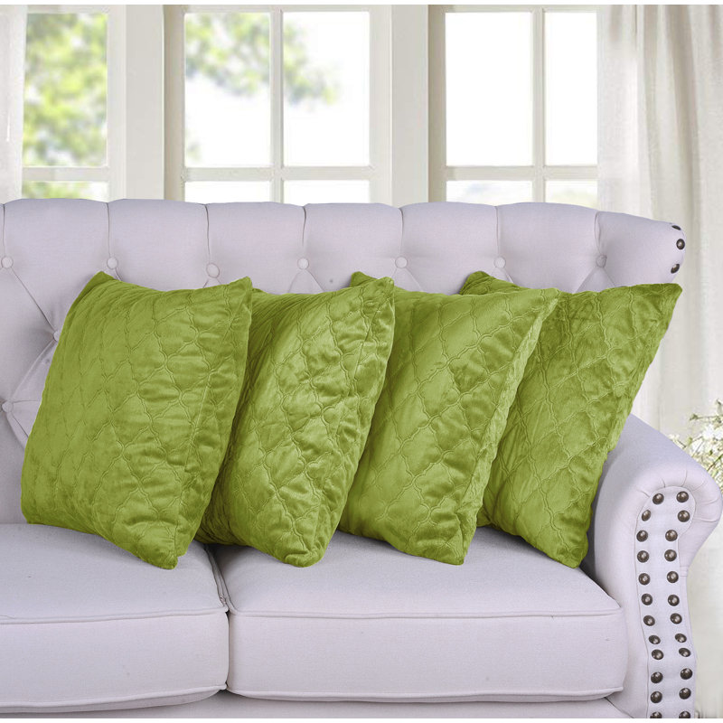 Micro Mink Throw Pillow Covers, Lime