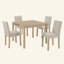 Ensemble de table de salle à manger 5 pièces avec 4 chaises, ensemble de table de salle à manger pour 4 avec chaises, ensemble de table de salle à manger en bois pour la cuisine et la salle à manger