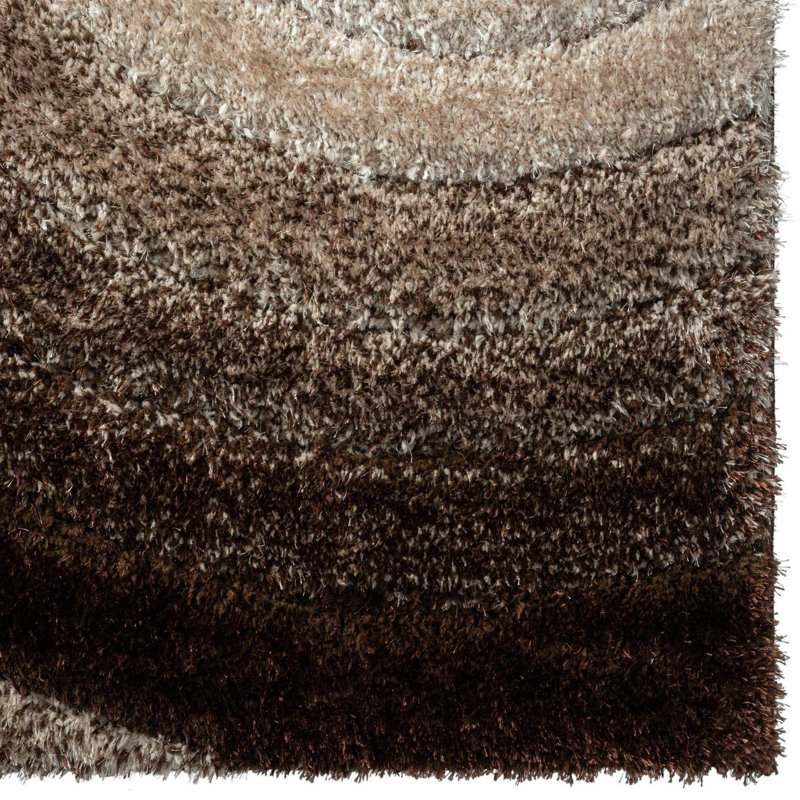 Tapis brun en polypropylène tissé à la machine, Rectangle 5 pi x 7 pi