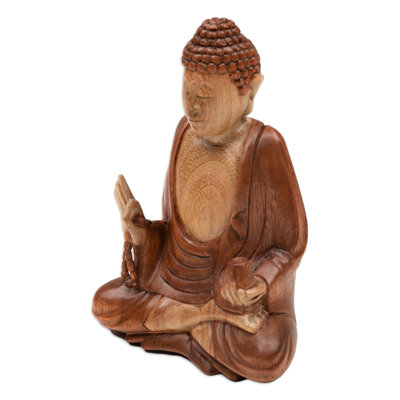  Handmade Peace Of Buddha Wood Sculpture