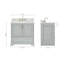 Meuble-lavabo sur pied simple 37 po avec plateau en marbre de Carrare Abshire-93359471