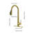 Stainless Steel Kitchen Tap In Gold, Pull Down , High Arc, 1.8 Gpm Flow Rate Gold Sink Faucet, 4.2 Lb Heavy,-121628425