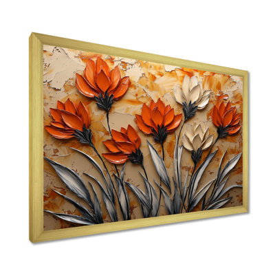 Jacenta, blanc, orange, coucher de soleil, chardon, harmonie III - chardon, art mural