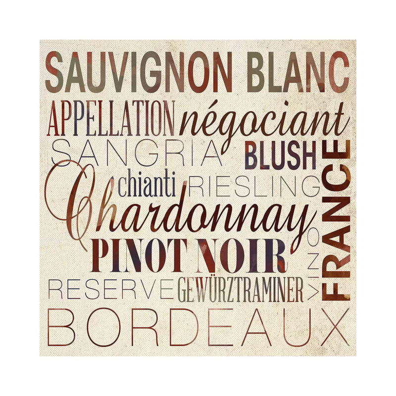 Wine Words II by SD Graphics Studio - Gallery-Wrapped Canvas Giclée on Canvas, 66.04 cm H x 66.04 cm W x 1.91 cm D, Canvas