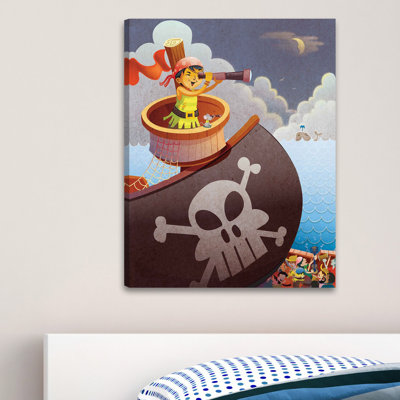 Pirate Girl - Graphic Art on Canvas