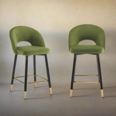 Avren Yes Upholstered Velvet Bar Stool