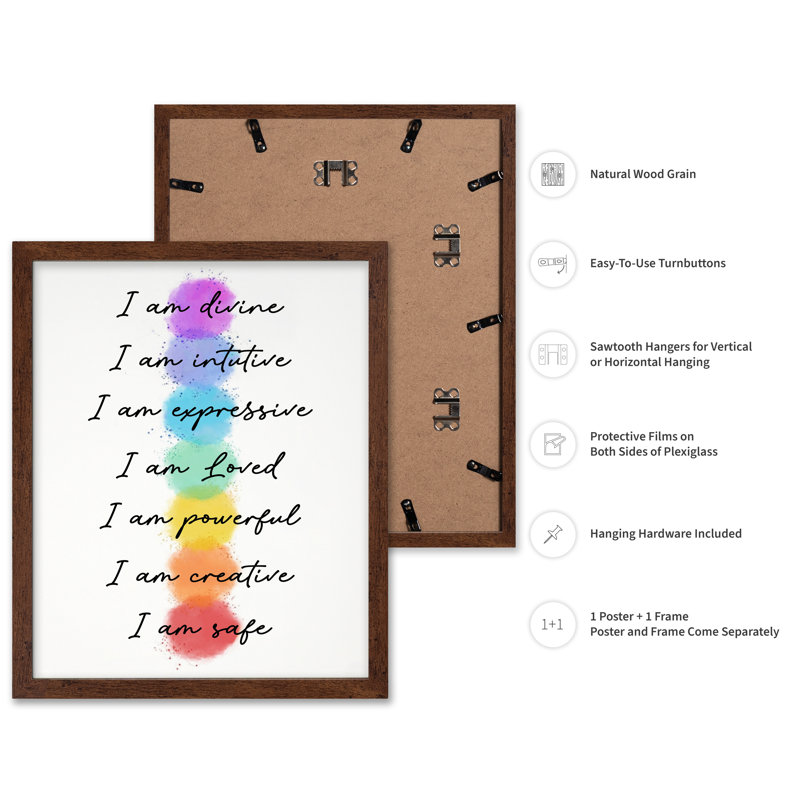 Je suis Divin, Poster, 16"H x 20"W, Brown Framed