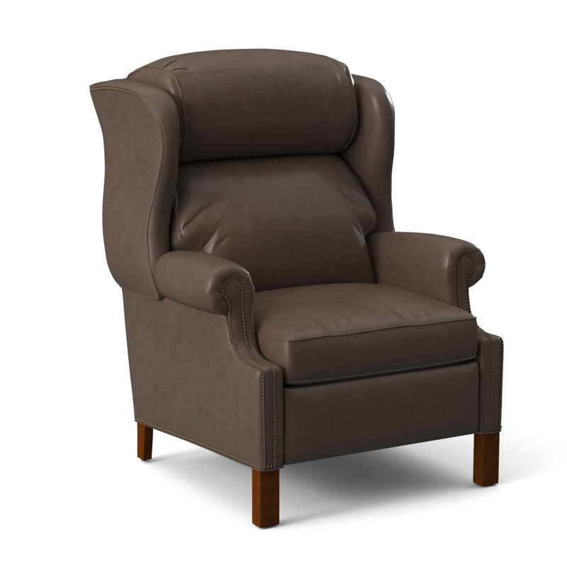 Chippendale Recliner, #9 Natural, Anilina Hunter Genuine Leather, Plantation