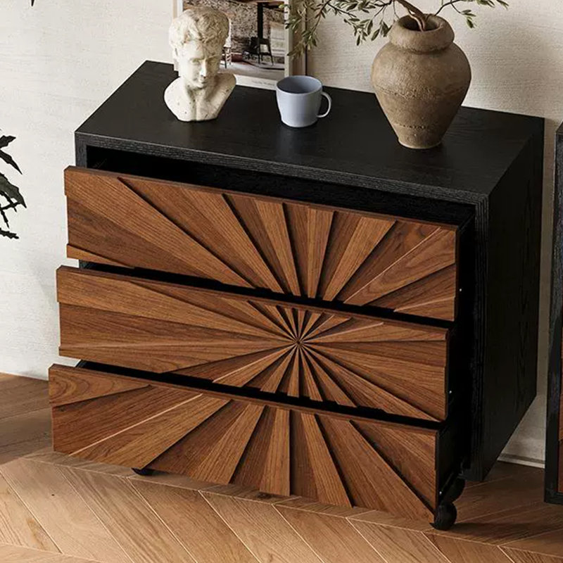 Buffet décoratif rétro en bois manufacturé noir