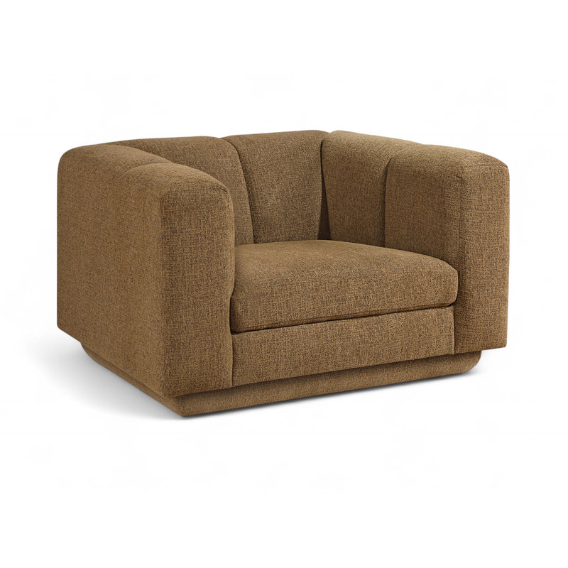 Chaise rembourrée Chiquita, Tissu brun