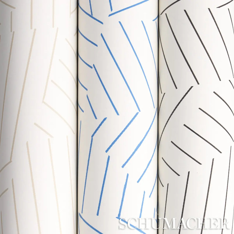 Schumacher x Miles Redd Deconstructed Stripe Wallpaper, Blue