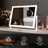 16'' LED Lighted Vanity Mirror with 10X Magnifying Lens, 360° Adjustable Desktop Makeup Mirror with 3 Color Lighting Modes and Touch Dimming