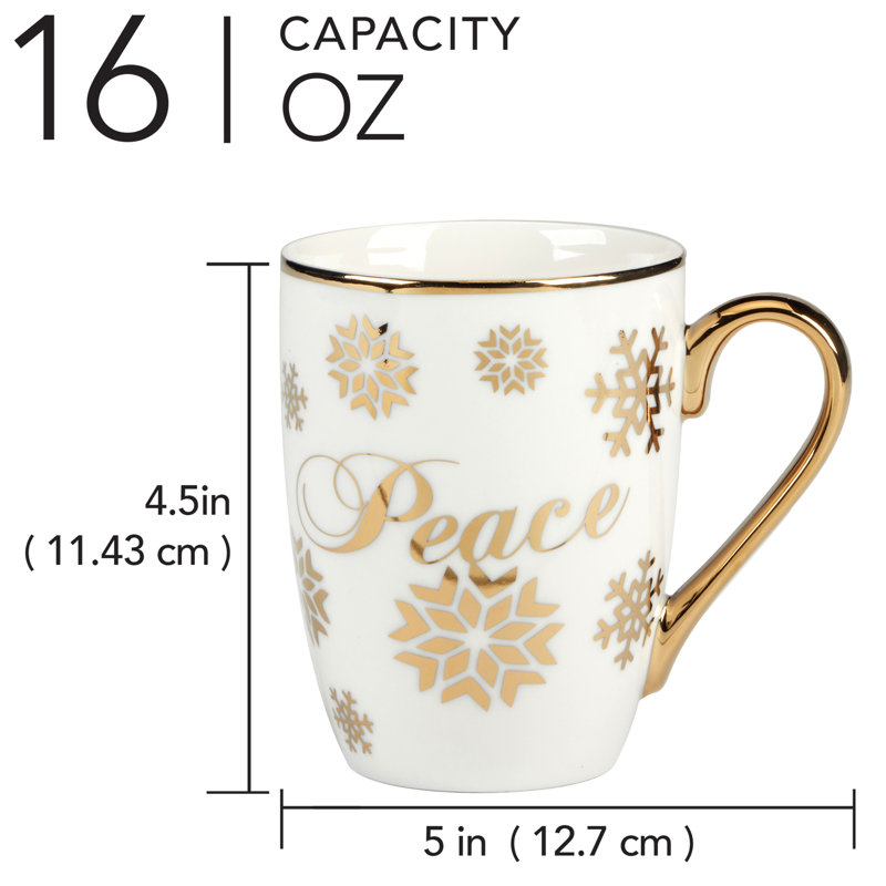 Ensemble de 4 tasses dorées à paillettes de Noël 16 oz