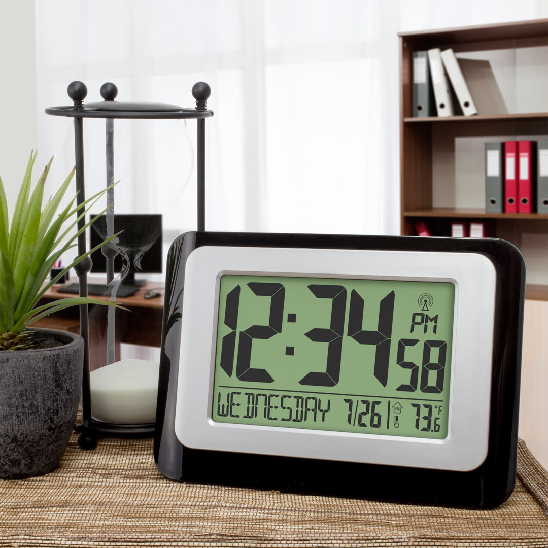 Digital Atomic Clock with Indoor Temperature Ebern Designs