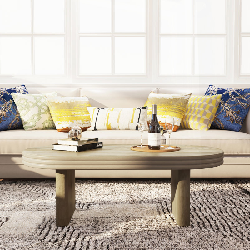Table basse ovale moderne Mid Century, Naturel