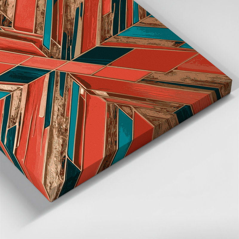 «Geometric Abstraction 55», art mural sur toile brune, H 11 po x l 14 po